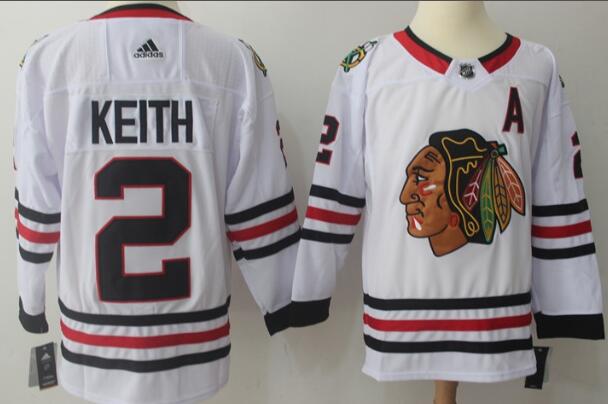 Adidas Men Chicago Blackhawks Duncan Keith #2 White Ice hockey jersey