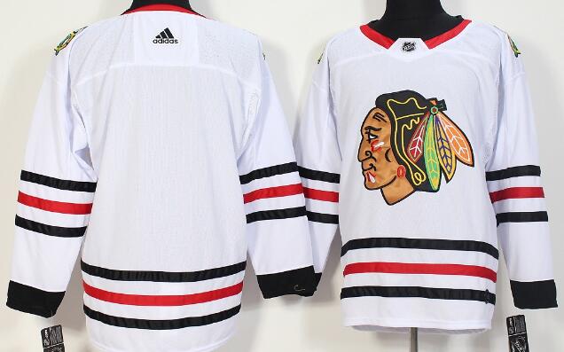 Men Chicago Blackhawks Blank White Ice Hockey Jersey