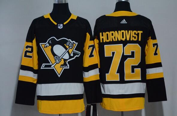 Adidas New Pittsburgh Penguins 72 Patric Hornqvist Black men nhl ice hockey jersey