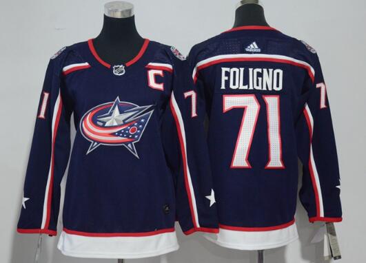 Adidas Men's Columbus Blue Jackets #71 Nick Foligno Navy Blue Home Stitched NHL  Hockey Jersey