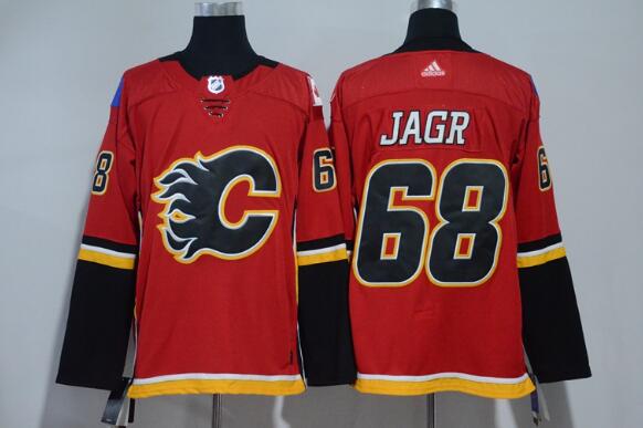 Adidas Calgary Flames 68 Jaromir Jagr Men Hockey Jerseys