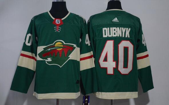 Adidas  Minnesota Wild 40 Dubnyk green men nhl ice hockey jerseys