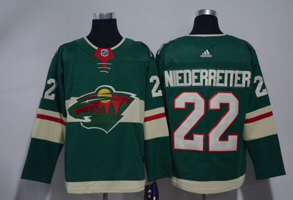 Men's Minnesota Wild #22 Nino Niederreiter Green 2017-2018 Hockey Stitched NHL Jersey