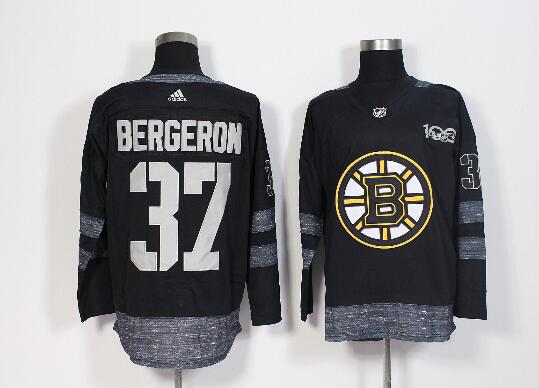 Adidas Bruins Men 100th Anniversary #37 Patrice Bergeron Stitched NHL Jersey