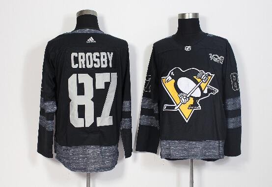 Adidas Pittsburgh Penguins 100th Anniversary #87 Sidney Crosby Black Stitched NHL Jersey
