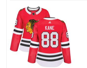 Adidas Chicago Blackhawks #88 Patrick Kane Red Home Authentic Women's Stitched NHL Jersey