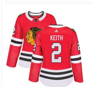 Adidas Chicago Blackhawks #2 Duncan Keith Red Home Authentic Women's Stitched NHL Jersey