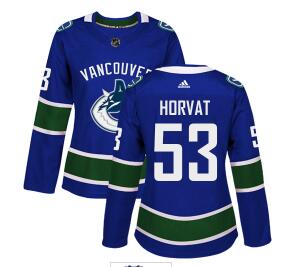 Adidas Vancouver Canucks #53 Bo Horvat Blue Home Authentic Women's Stitched NHL Jersey