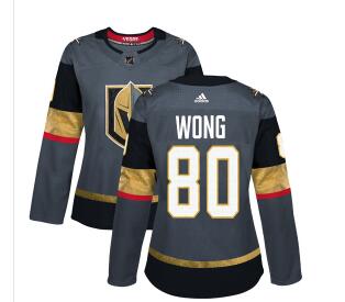 Adidas Vegas Golden Golden Knights #80 Tyler Wong Grey Home Authentic Women's Stitched NHL Jersey