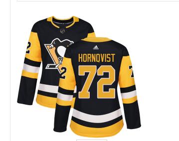 Adidas Pittsburgh Penguins #72 Patric Hornqvist Black Home Authentic Women's Stitched NHL Jersey