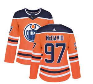Adidas Edmonton Oilers #97 Connor McDavid Orange Home Authentic Women's Stitched NHL Jersey