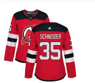 Adidas New Jersey Devils #35 Cory Schneider Red Home Authentic Women's Stitched NHL Jersey