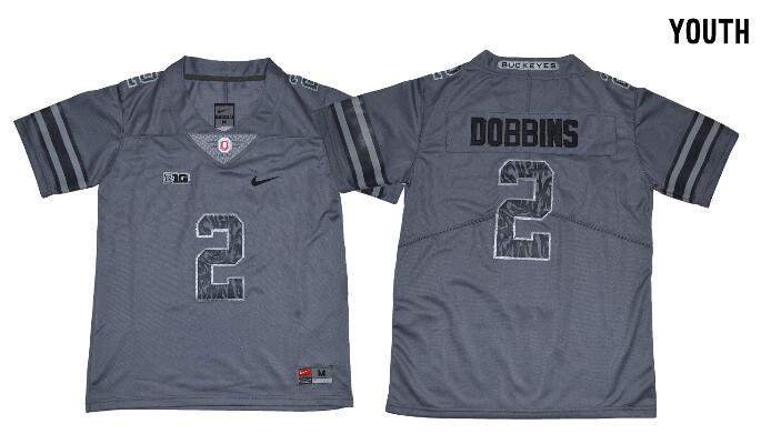 Youth/Kids New Ohio State Buckeyes #2 J.K. Dobbins Jersey Gray