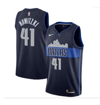 Men's New Nike Dallas Mavericks #41 Dirk Nowitzki Revolution 30 Swingman The City Navy Blue Jersey