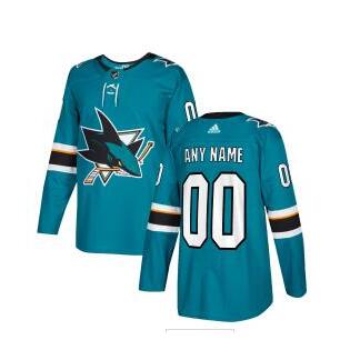 Custom Men's San Jose Sharks Blue Stitched NHL 2017-2018 adidas Hockey Jersey
