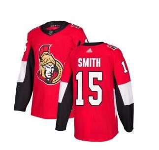 Adidas Senators #15 Zack Smith Red Home Authentic Stitched NHL Jerse