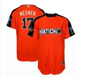 Men's National League Philadelphia Phillies #17 Pat Neshek Majestic Orange 2017 MLB All-Star Game Home Run Derby Player Jersey