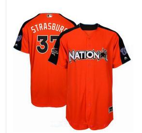 Men's National League Washington Nationals #37 Stephen Strasburg Majestic Orange 2017 MLB All-Star Game Home Run Derby Player Jersey