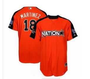 Men's National League St. Louis Cardinals #18 Carlos Martinez Majestic Orange 2017 MLB All-Star Game Home Run Derby Player Jersey