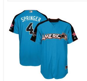 Men's American League Houston Astros #4 George Springer Majestic Blue 2017 MLB All-Star Game Home Run Derby Player Jersey