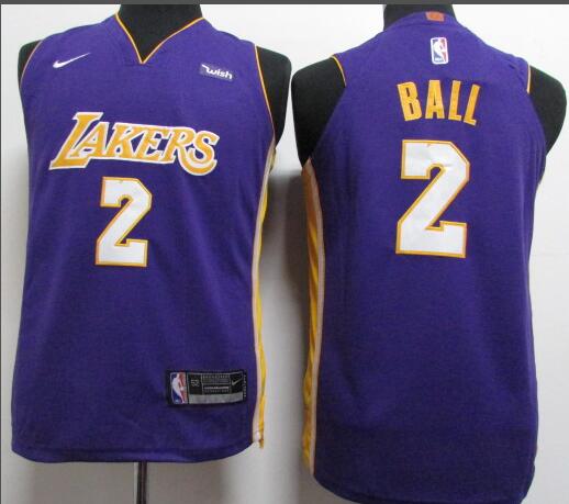 Youth Kid's Nike New 2 Lonzo Ball Purple Basketball Jersey