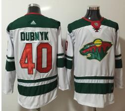 Adidas Wild #40 Devan Dubnyk White Road Authentic Stitched NHL Jersey