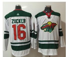 Adidas Wild #16 Jason Zucker White Road Authentic Stitched NHL Jersey