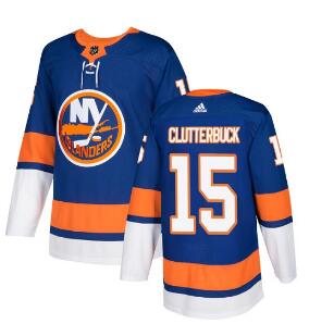 Adidas Islanders #15 Cal Clutterbuck Royal Blue Home Authentic Stitched NHL Jersey
