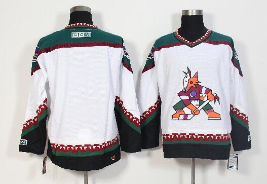 Men's Phoenix Coyotes Blank White 1998 CCM Vintage Throwback Hockey Jersey