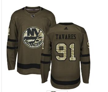Adidas Islanders #91 John Tavares Green Salute to Service Stitched NHL Jersey