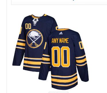 Custom Men's Buffalo Sabres Home Navy Blue Adidas 2017-2018 NHL Jersey