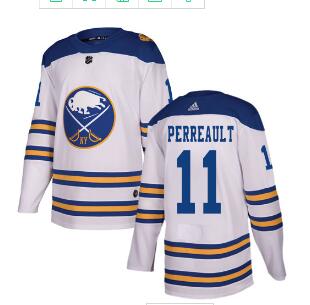 Adidas Sabres #11 Gilbert Perreault White Authentic 2018 Winter Classic Stitched NHL Jersey