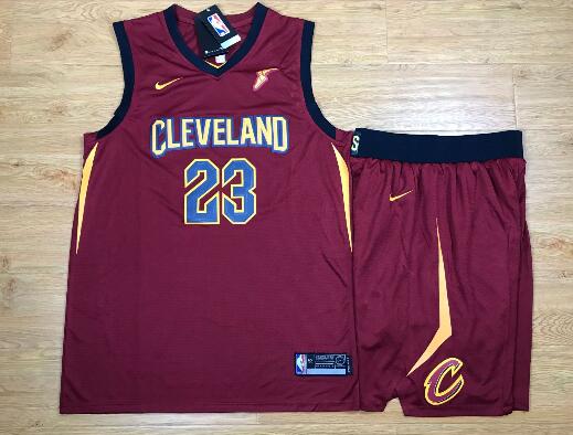 Nike Mens Cleveland 23 Lebron James Basketball Suits Red