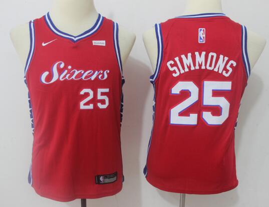 Youth Nike Philadelphia 76ers 25 Ben Simmons Re Stitched Logo
