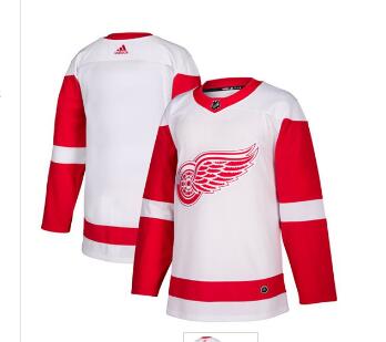 Custom Adidas Red Wings Blank White Road Authentic Stitched NHL Jersey