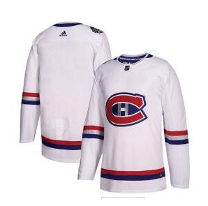 Adidas Canadiens Blank White Authentic 2017 100 Classic Stitched NHL Jersey