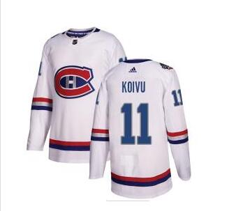 Adidas Canadiens #11 Saku Koivu White Authentic 2017 100 Classic Stitched NHL Jersey