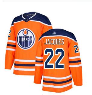 Adidas Edmonton Oilers #22 Jean-Francois Jacques Orange Home Stitched NHL Jersey