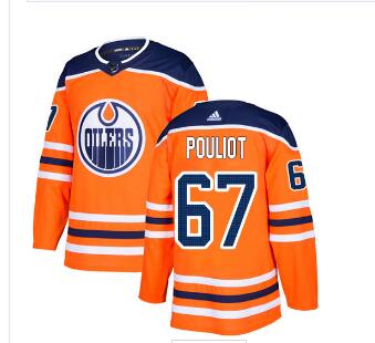 Adidas Edmonton Oilers #67 Benoit Pouliot Orange Home Authentic Stitched NHL Jersey