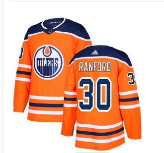 Adidas Edmonton Oilers #30 Bill Ranford Orange Home Authentic Stitched NHL Jersey