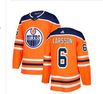 Adidas Edmonton Oilers #6 Adam Larsson Orange Home Stitched NHL Jersey