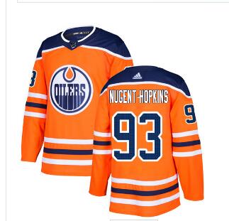 Adidas Edmonton Oilers #93 Ryan Nugent-Hopkins Orange Home Authentic Stitched NHL Jersey