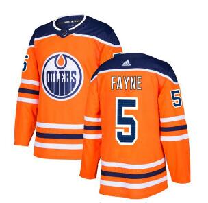 Adidas Edmonton Oilers #5 Mark Fayne Orange Home  Stitched NHL Jersey