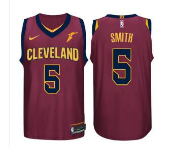 Nike NBA Cleveland Cavaliers #5 J.R. Smith Jersey 2017-18 New Season Wine Red Jersey