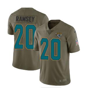 Nike Jacksonville Jaguars #20 Jalen Ramsey Olive Men's Stitched NFL Limited 2017 Salute to Service Jersey