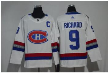 Adidas Canadiens #9 Maurice Richard White Home Stitched NHL Jersey