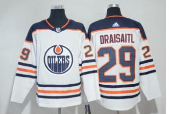 Men's Adidas ilers #29 Leon Draisaitl White Stitched NHL Reebok Hockey Jersey