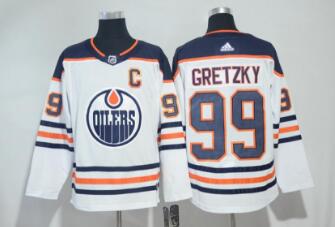 Men's Edmonton Oilers #99 Wayne Gretzky White 2017-2018 adidas Hockey Stitched NHL Jersey