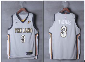 New Nike the land #3 Thomas black Fadeaway 2017-2018 Nike  City Stitched NBA Jersey