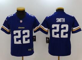 Youth Minnesota Vikings #22 Harrison Smith Purple 2017 Vapor Untouchable Stitched NFL Nike Limited Jersey